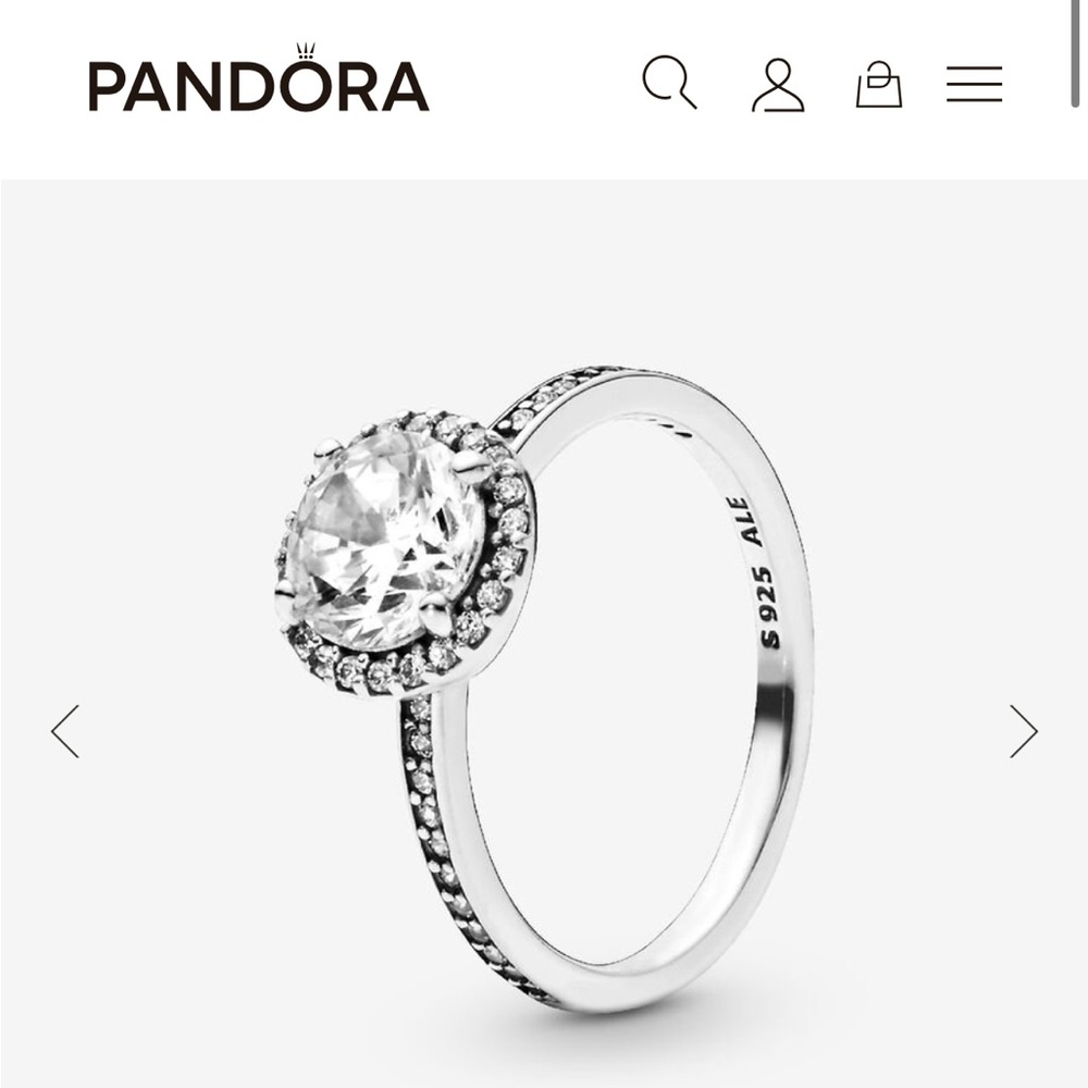 Pandora Silver and White Ring Set - Picture 3 of 4